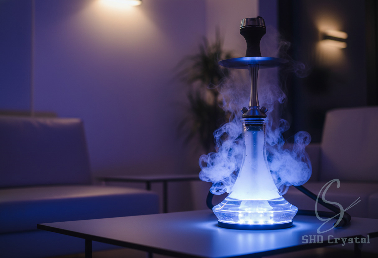 premium glass hookah with LED base