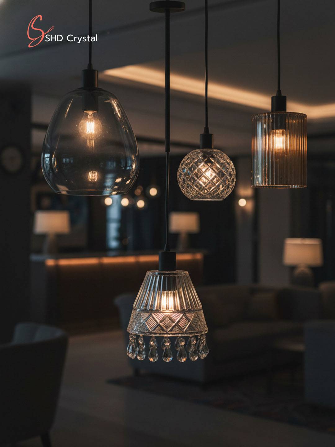 Blown glass lampshades