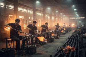 Glass rotational molding production line