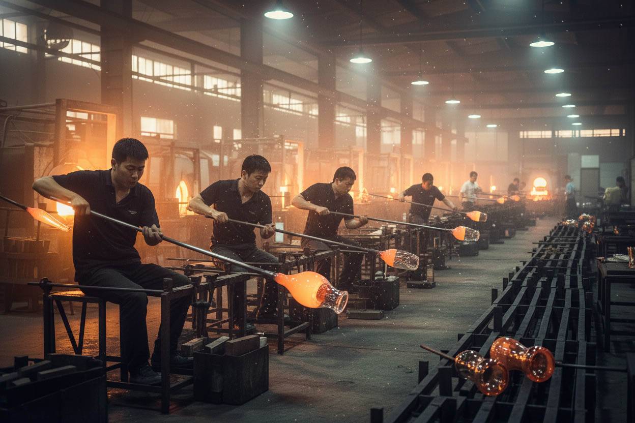 Glass rotational molding production line