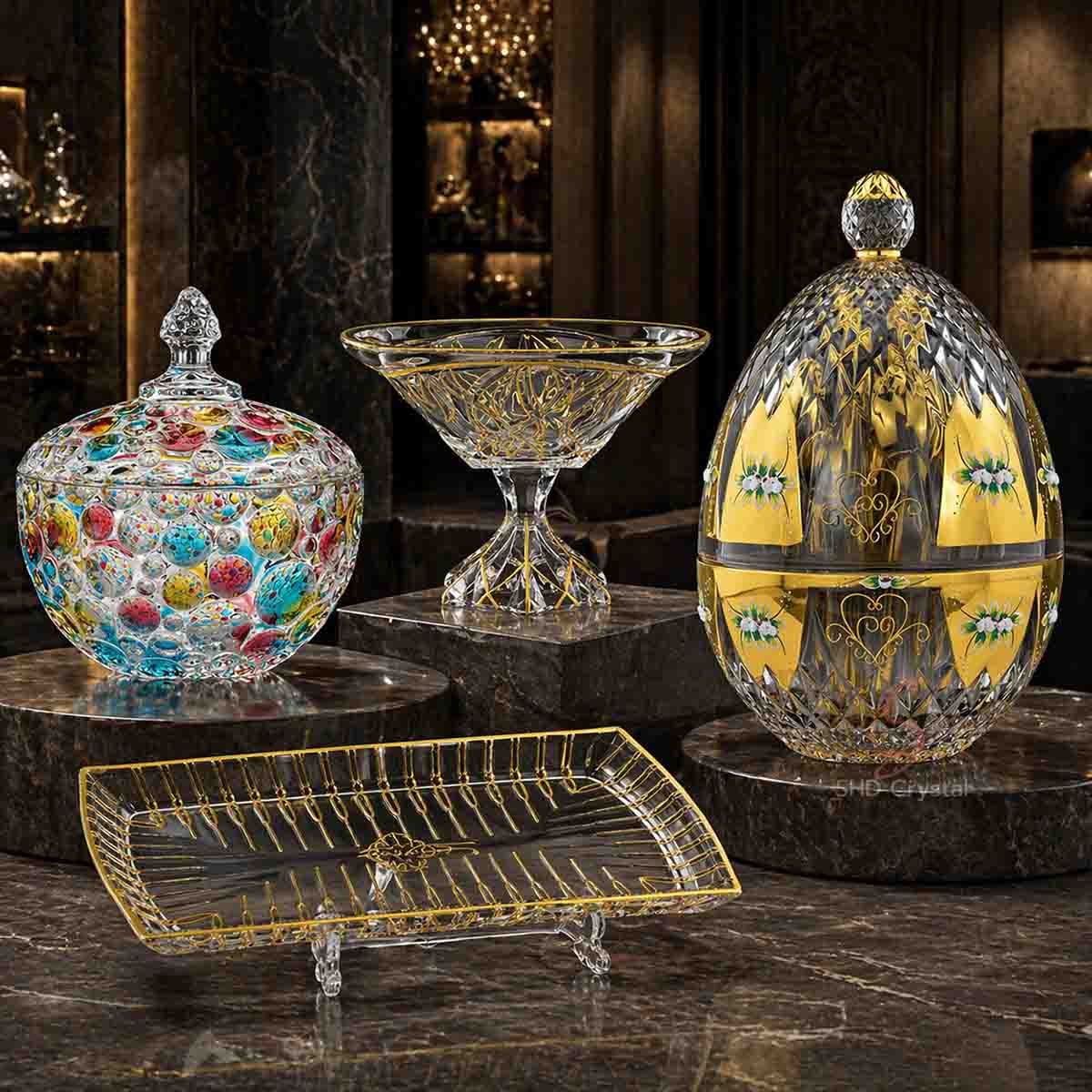 custom crystal glass fruit bowls