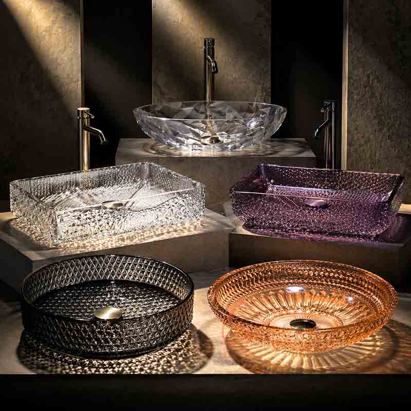 custom glass washbasins