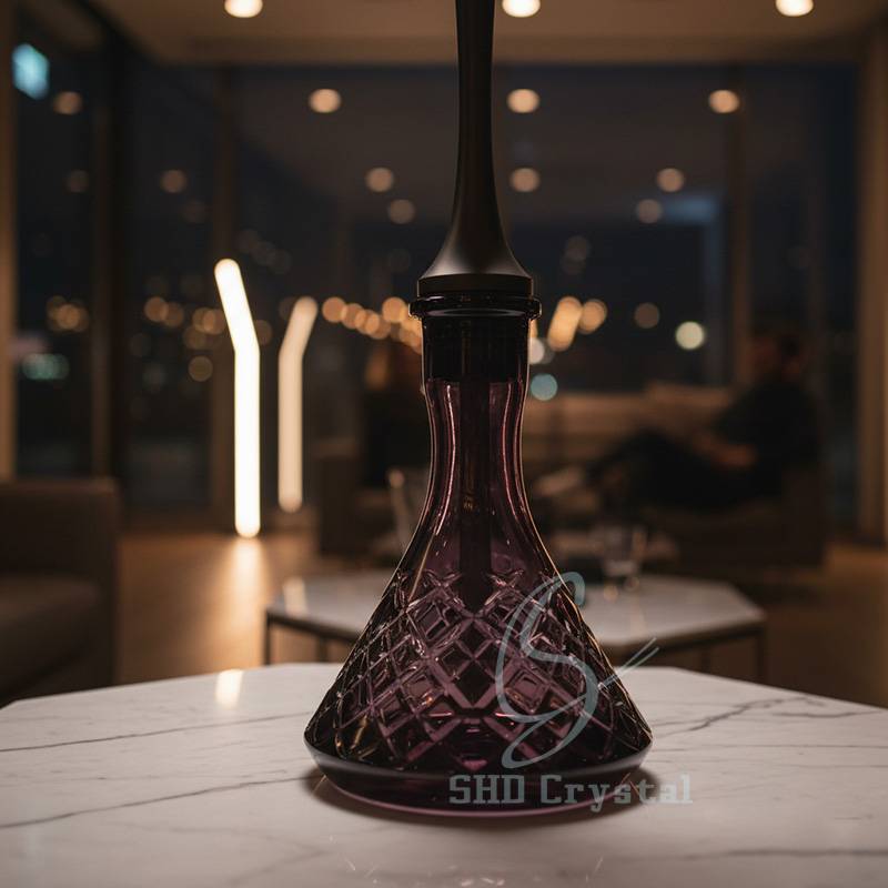 rhombus-shaped carved bottle