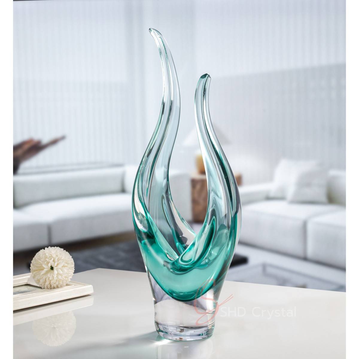 Transparent Green Art Decorative Sculpture