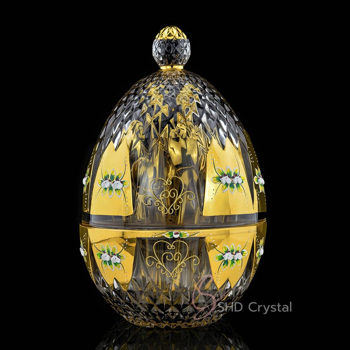 Giant Egg-Shaped Enamel Crystal Snack Jar with Lid