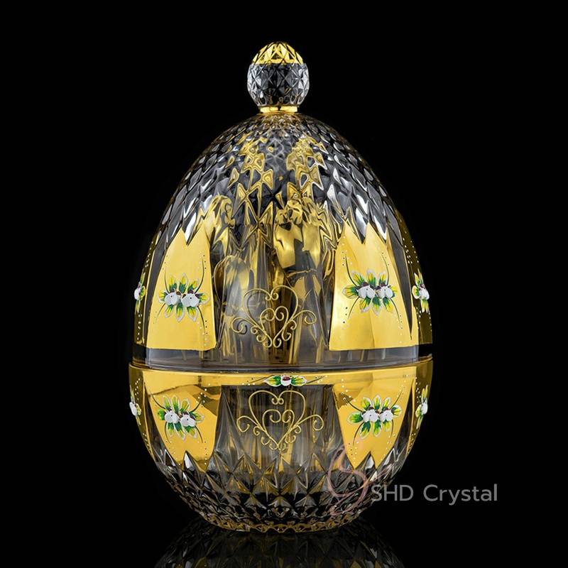 Giant Egg-Shaped Enamel Crystal Snack Jar with Lid