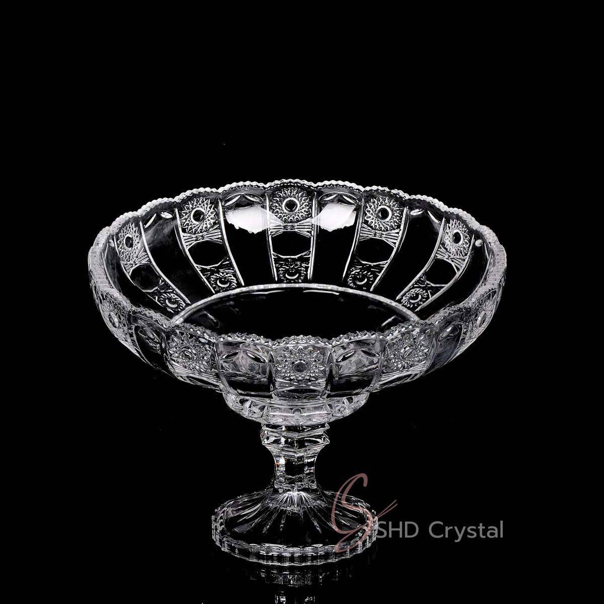 Clear Crystal Fluted Footed Fruit Bowl