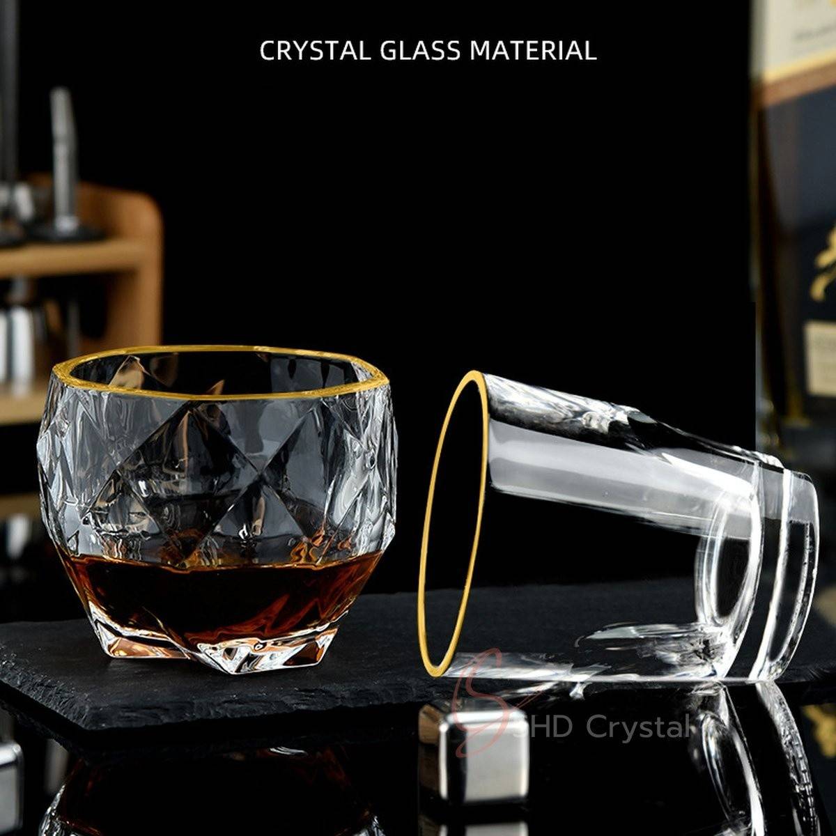 Crystal Diamond Wide-Mouth Whiskey Glass