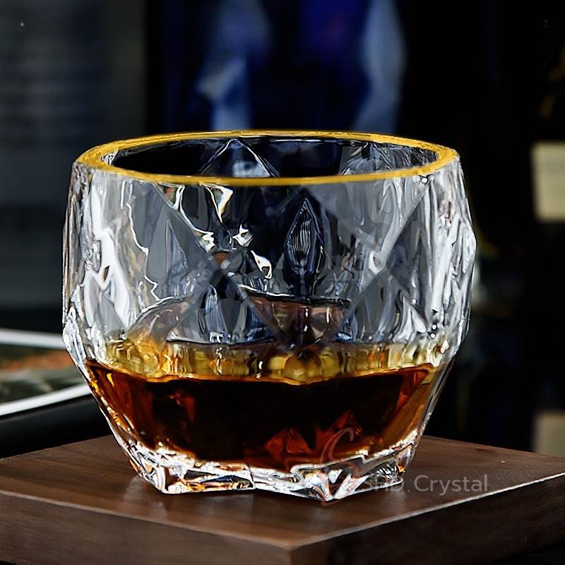 Crystal Diamond Wide-Mouth Whiskey Glass