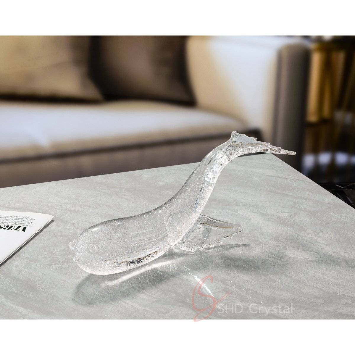Clear Glass Blue Whale