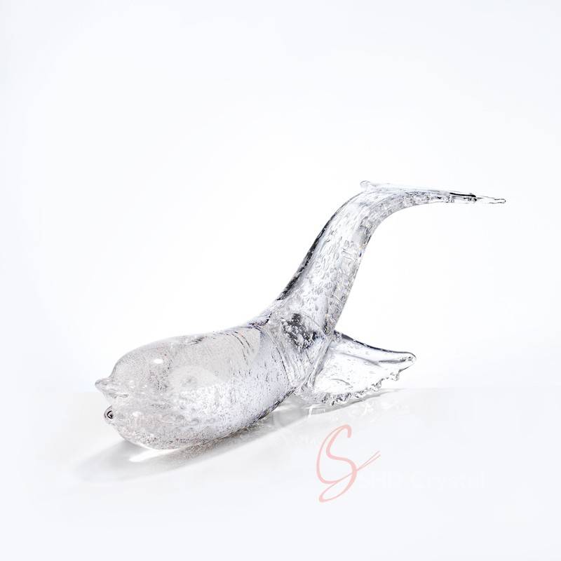 Clear Glass Blue Whale