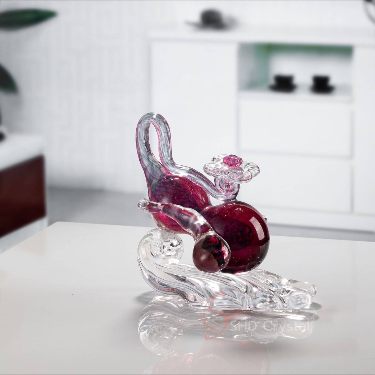 Auspicious Purple Gourd Glass Ornament