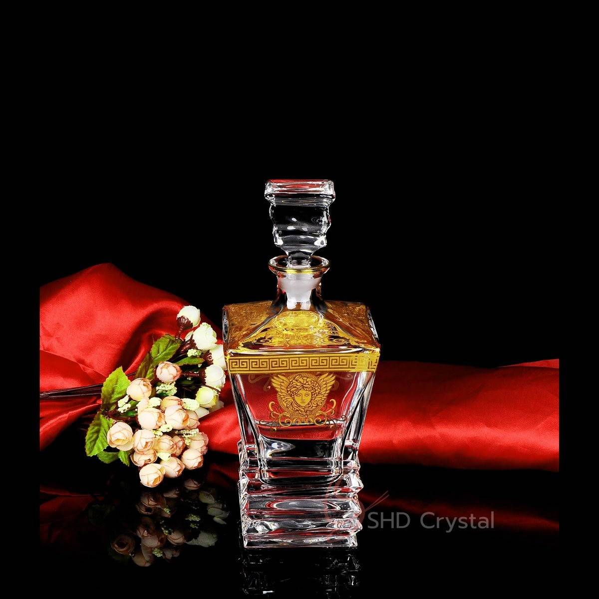 Medusa Series Gold-Plated Square Decanter