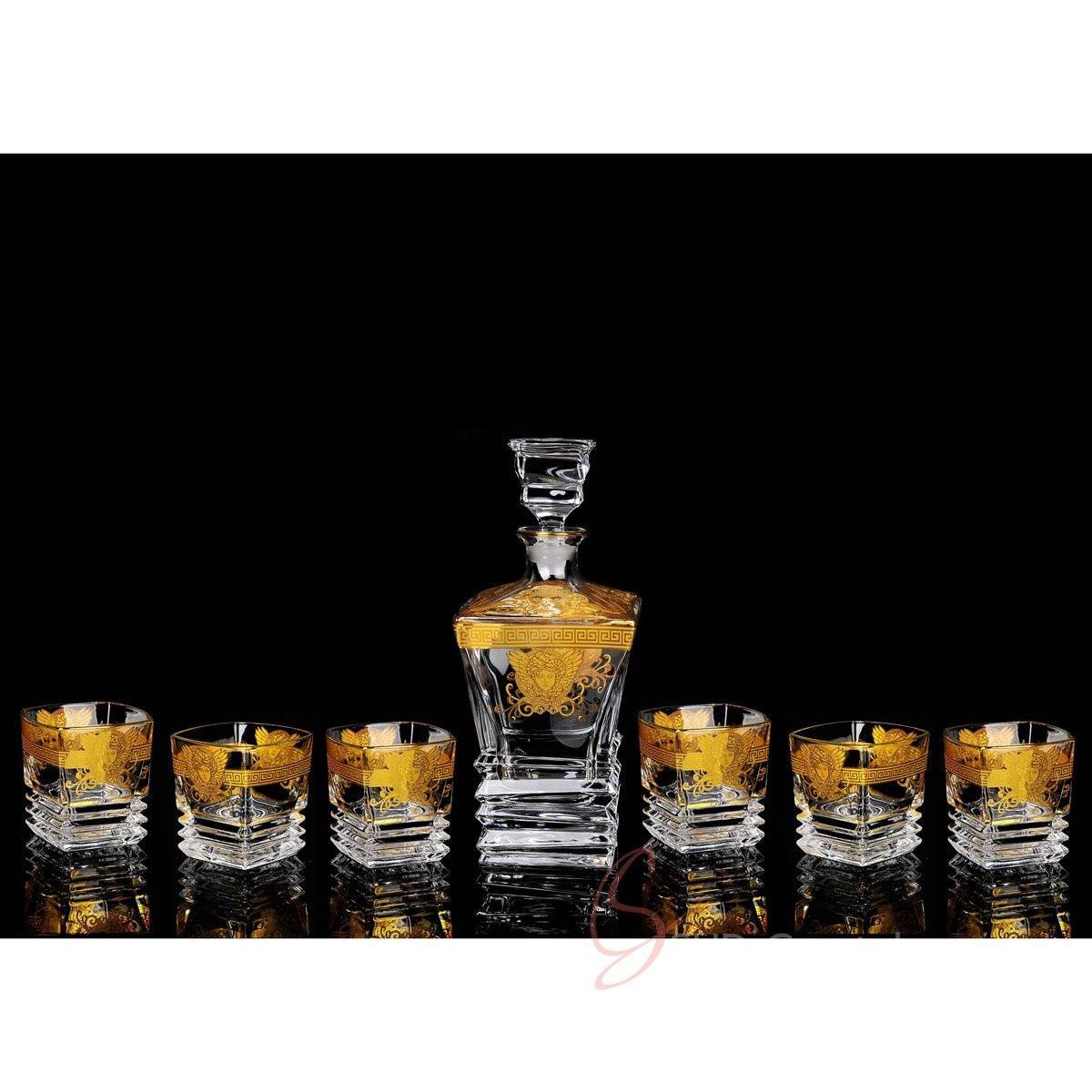 Medusa Series Gold-Plated Square Decanter