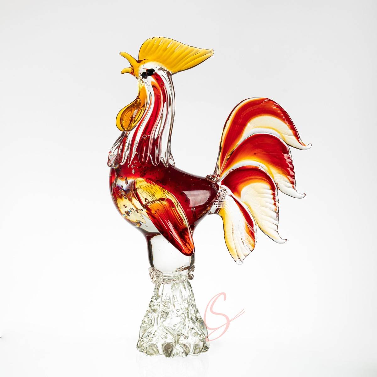 Rooster Announcing Dawn Crystal Ornament