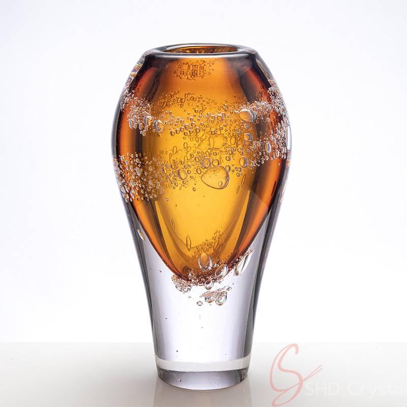 Captured Amber Crystal Vase
