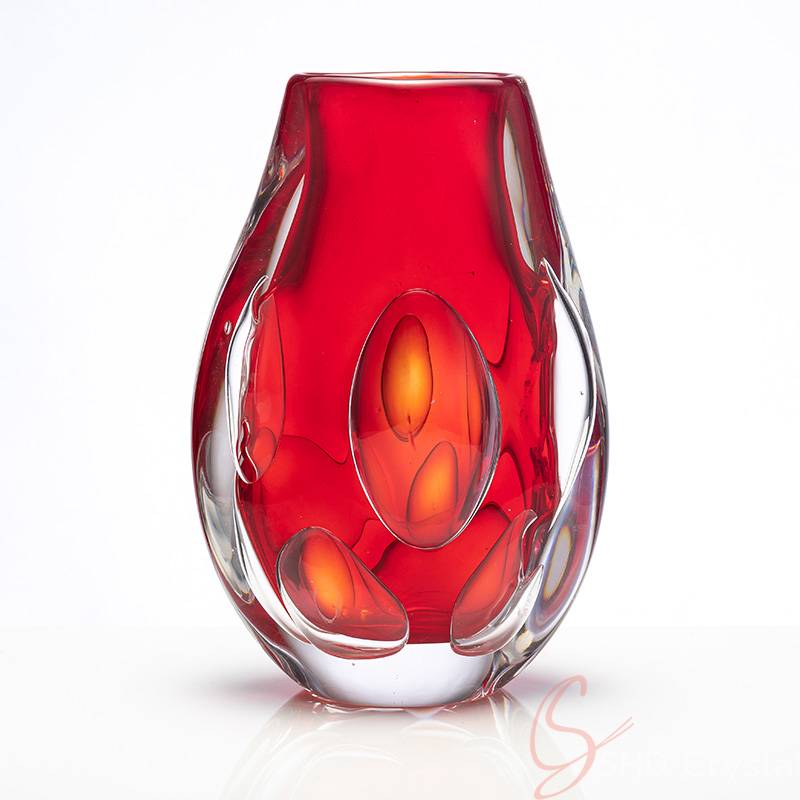 Crimson Core Crystal Vase
