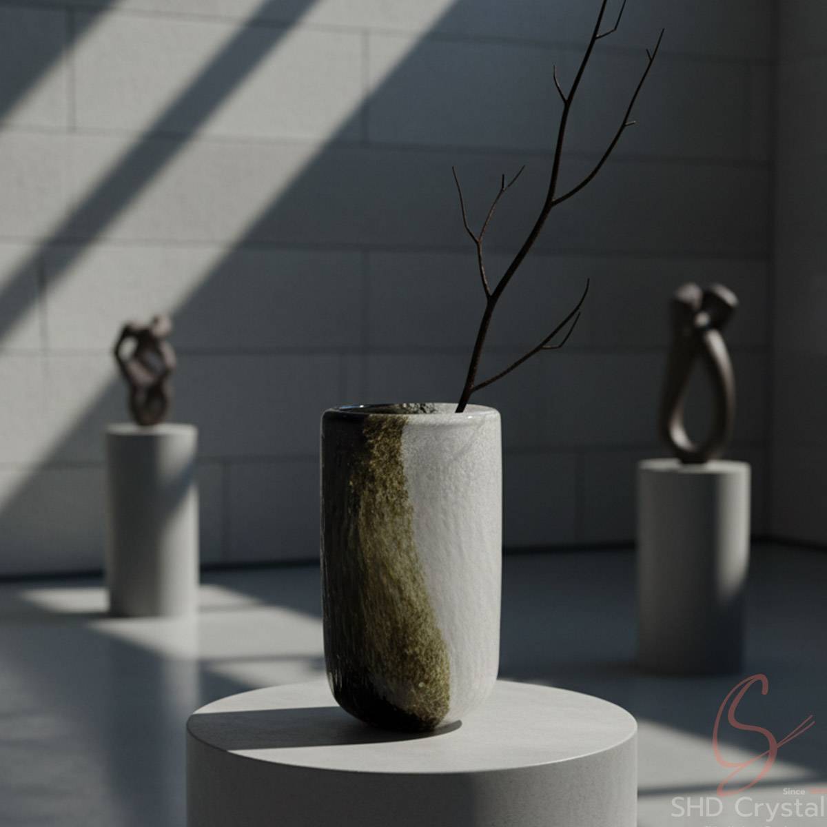 Ink-stained Glacier Crystal Vase