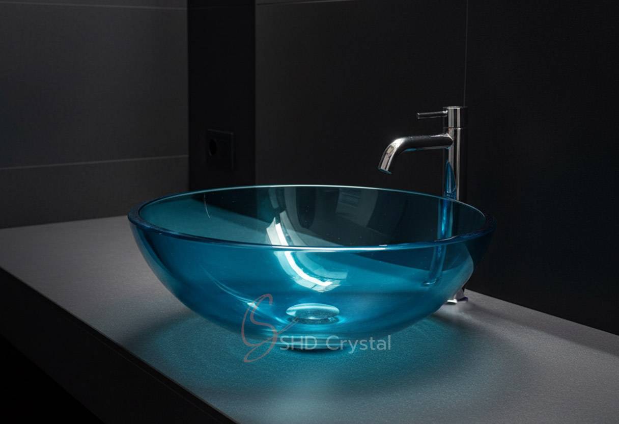 blue crystal washbasin