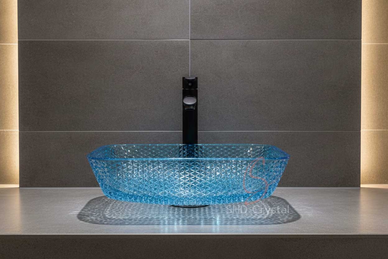 blue crystal wash basin