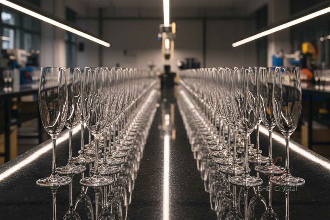 crystal champagne glass factory