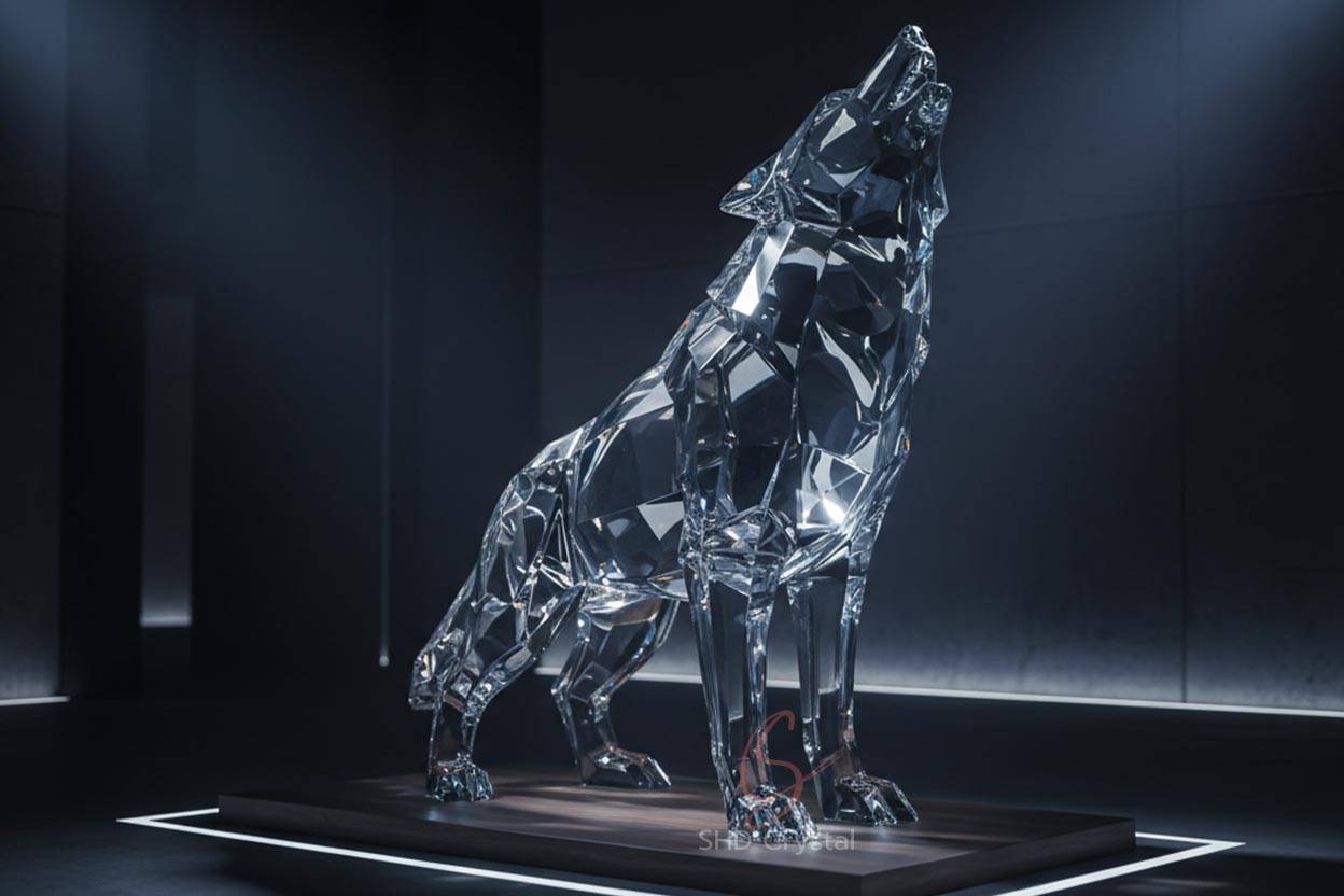 crystal glass wolf OEM