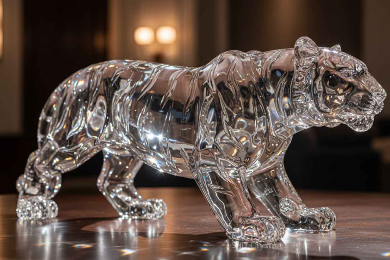crystal tiger sculpture
