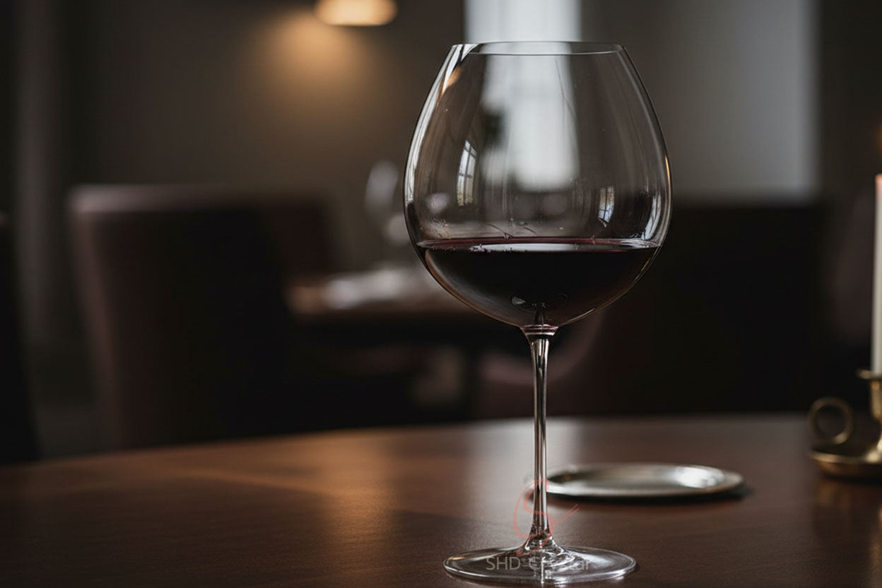 custom burgundy wine glass