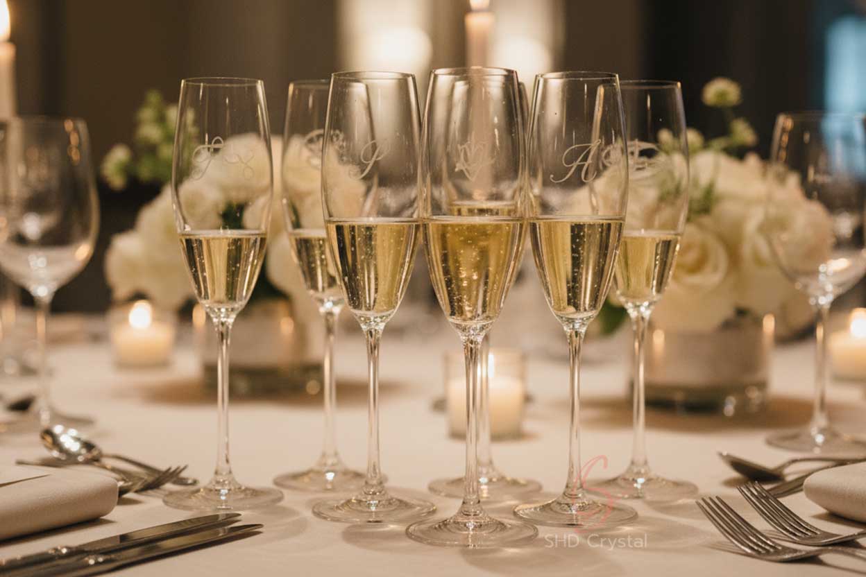 custom champagne glass