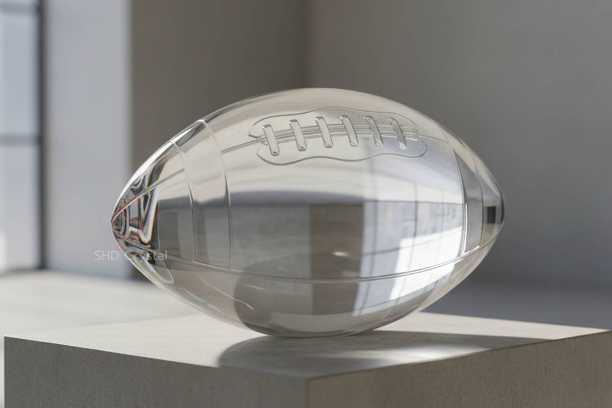 custom crystal glass american football
