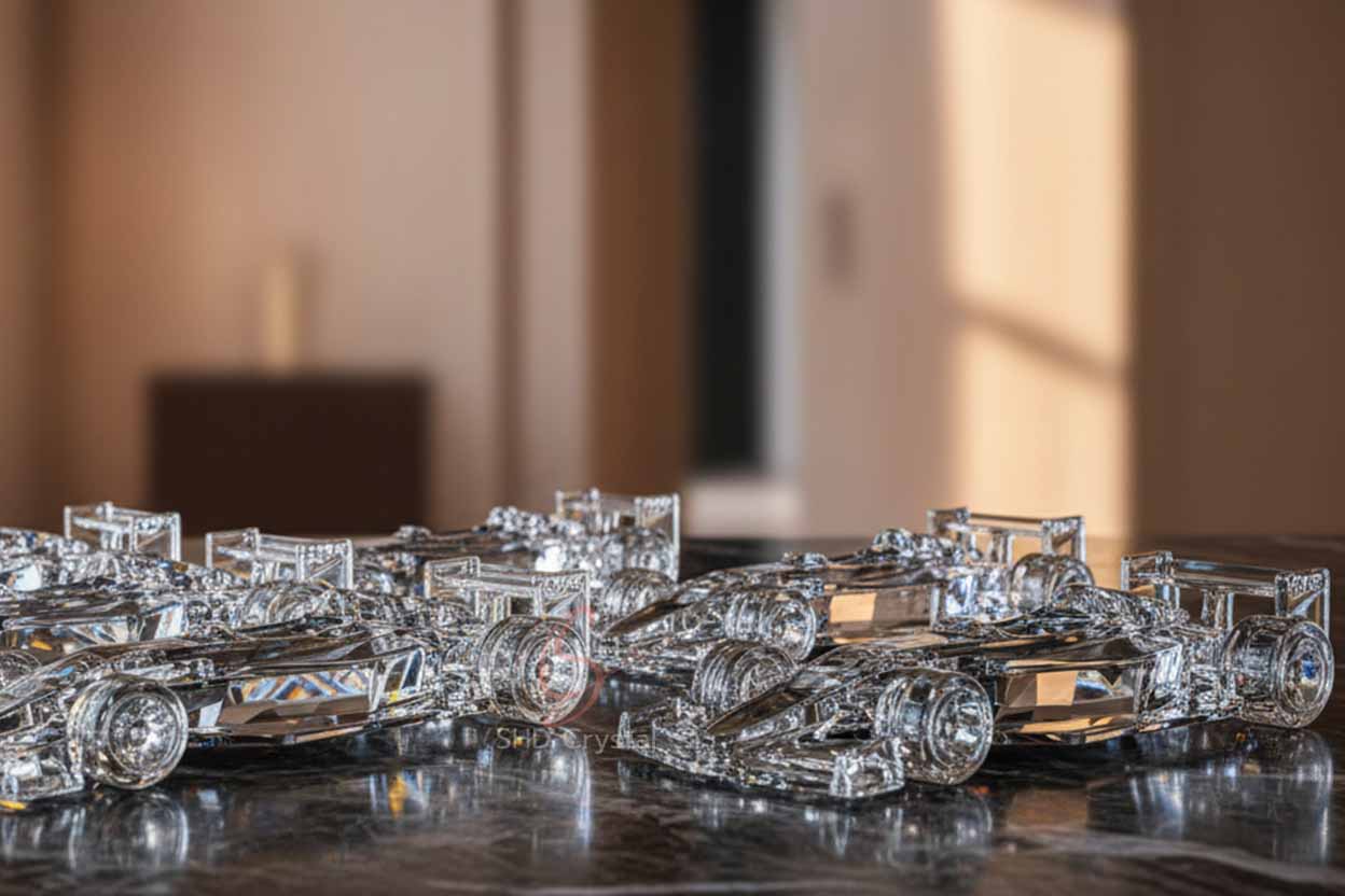 custom crystal glass racing car