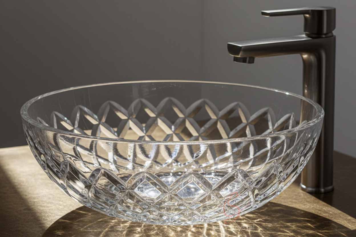 custom glass vessel basin