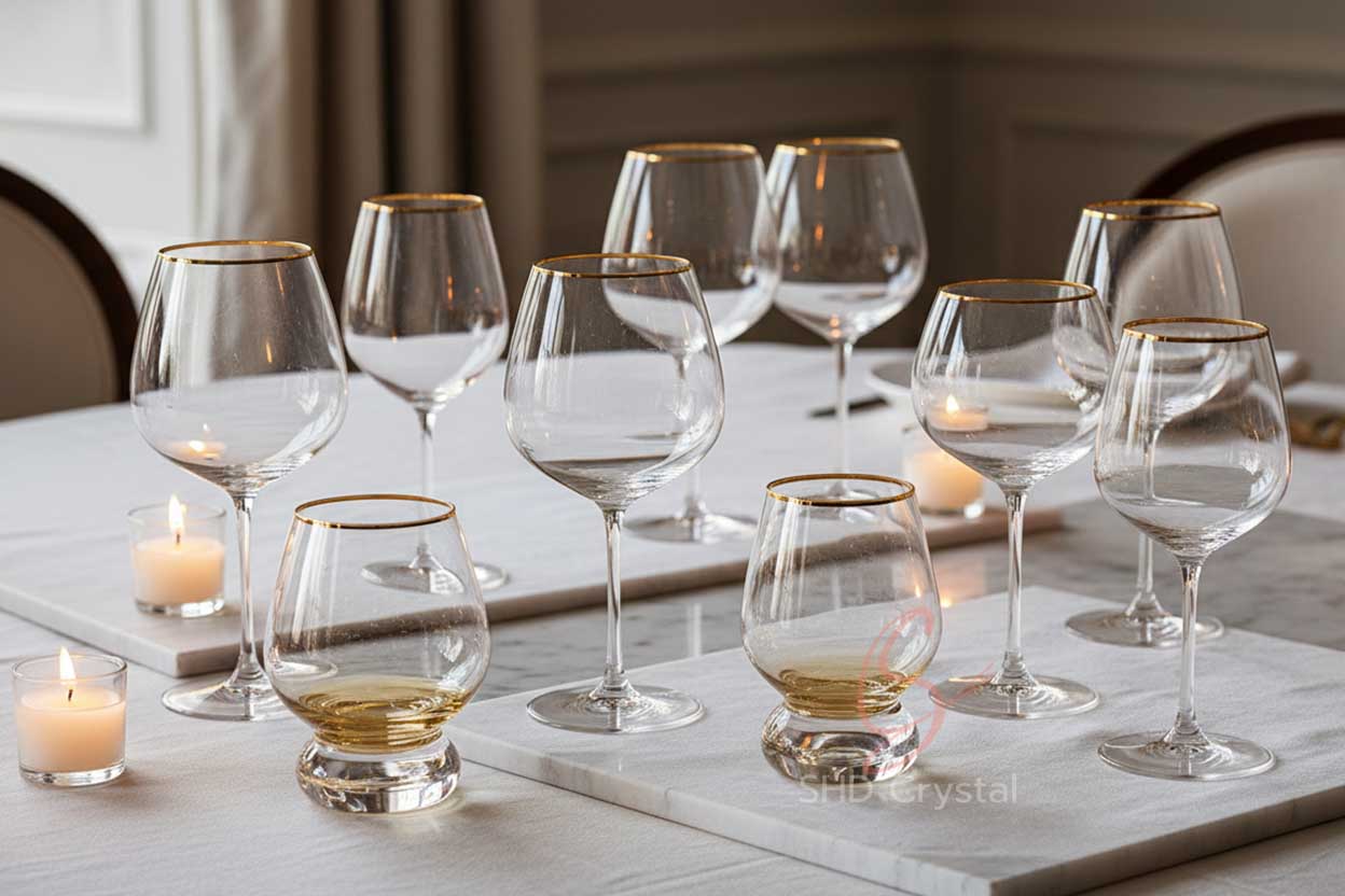 custom gold wineware