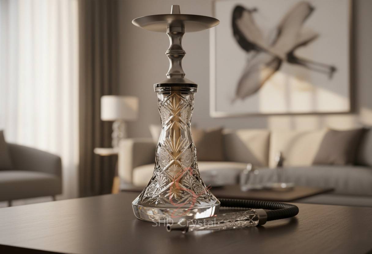 engraved crystal hookah
