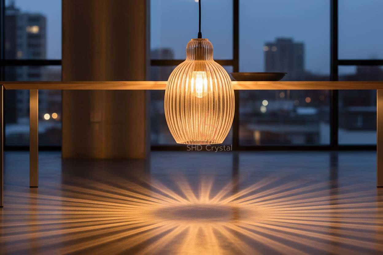 ribbed glass lamp shades OEM