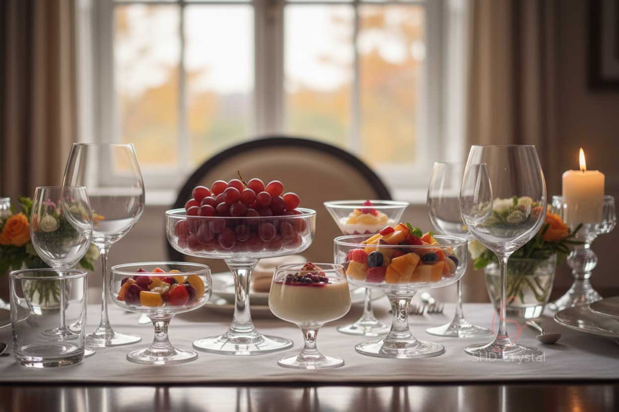 stemmed crystal tableware