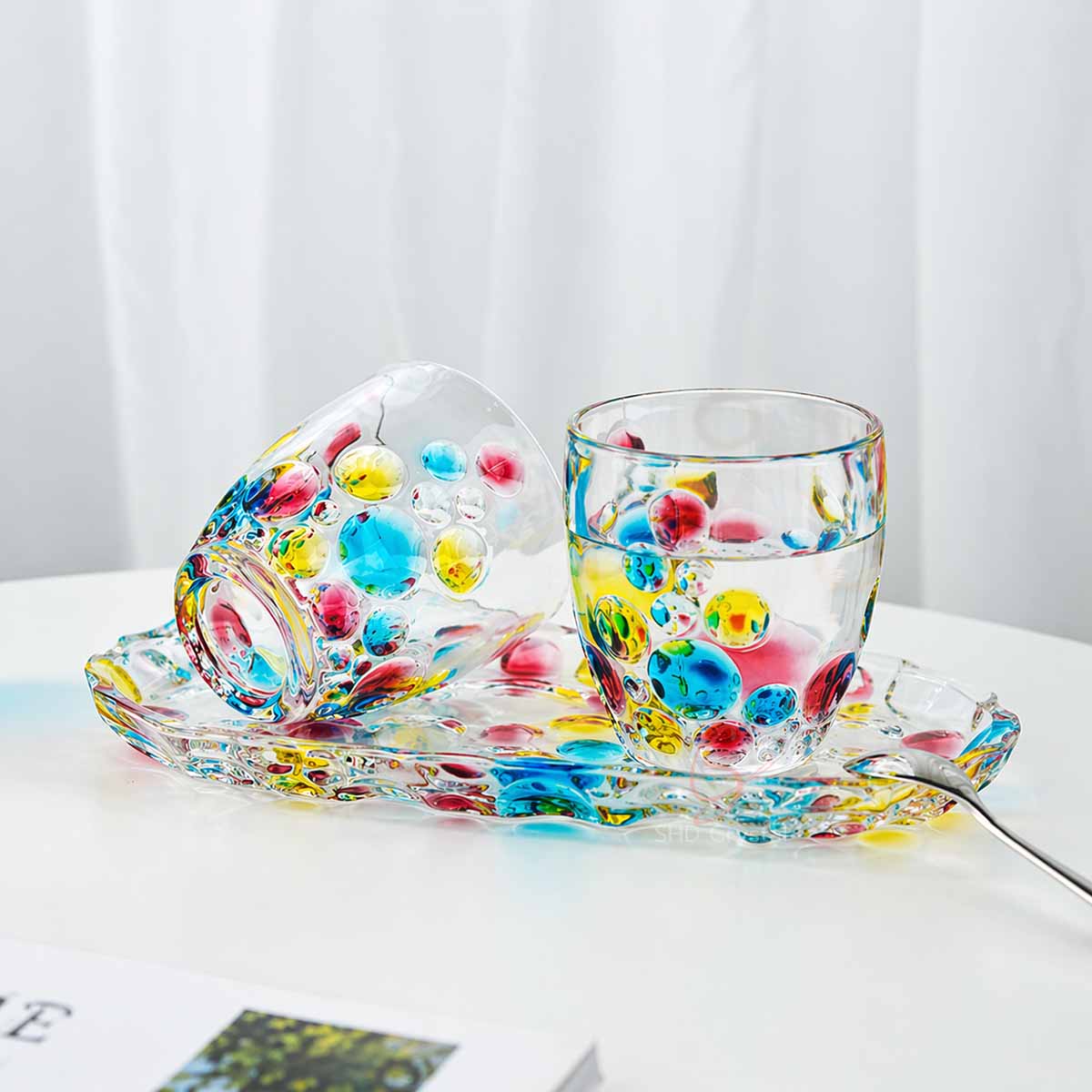 Fantasy Bubble Crystal Glass Whiskey Tumbler