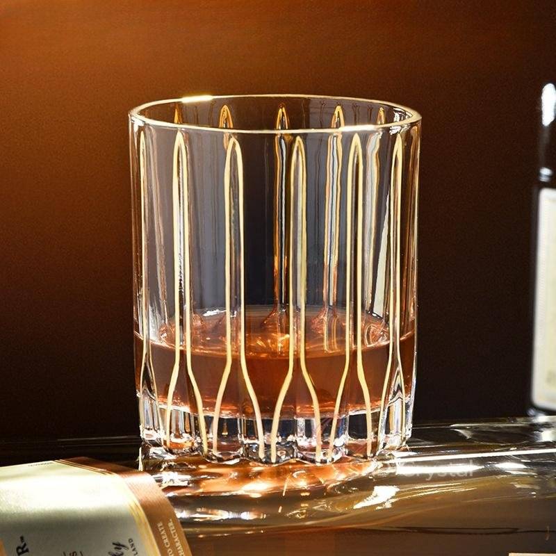 Ornamental Band Gilded Crystal Glass Whiskey Tumbler