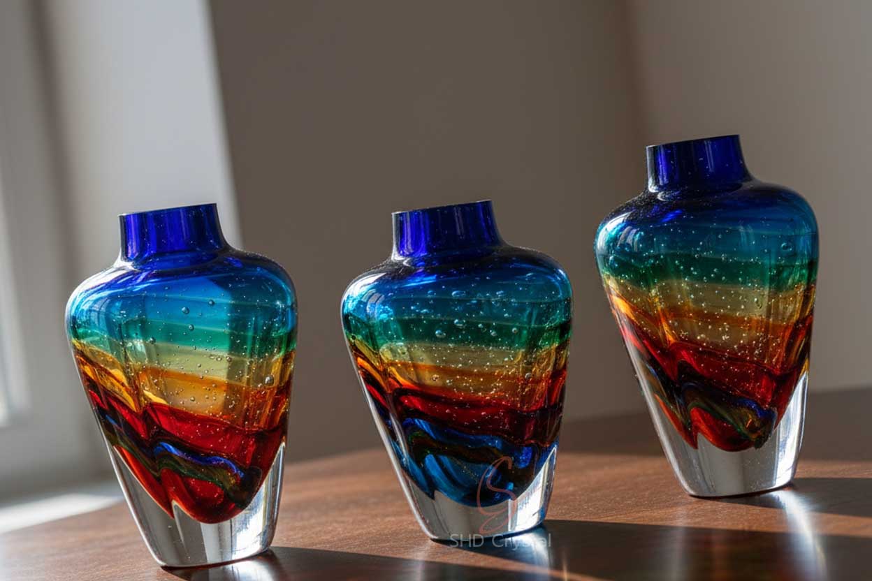 Murano art glass vases