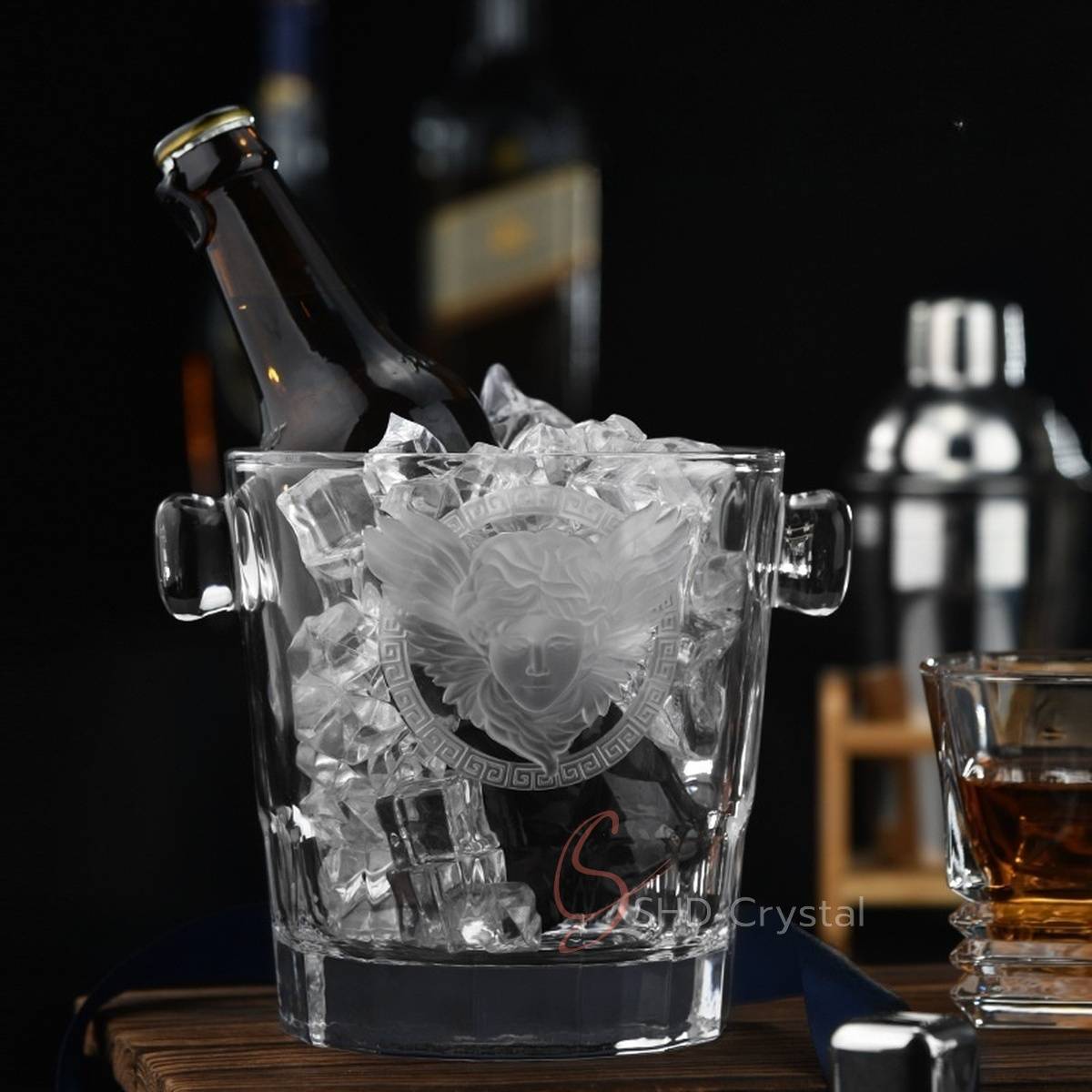 Medusa Crest Crystal Ice Bucket
