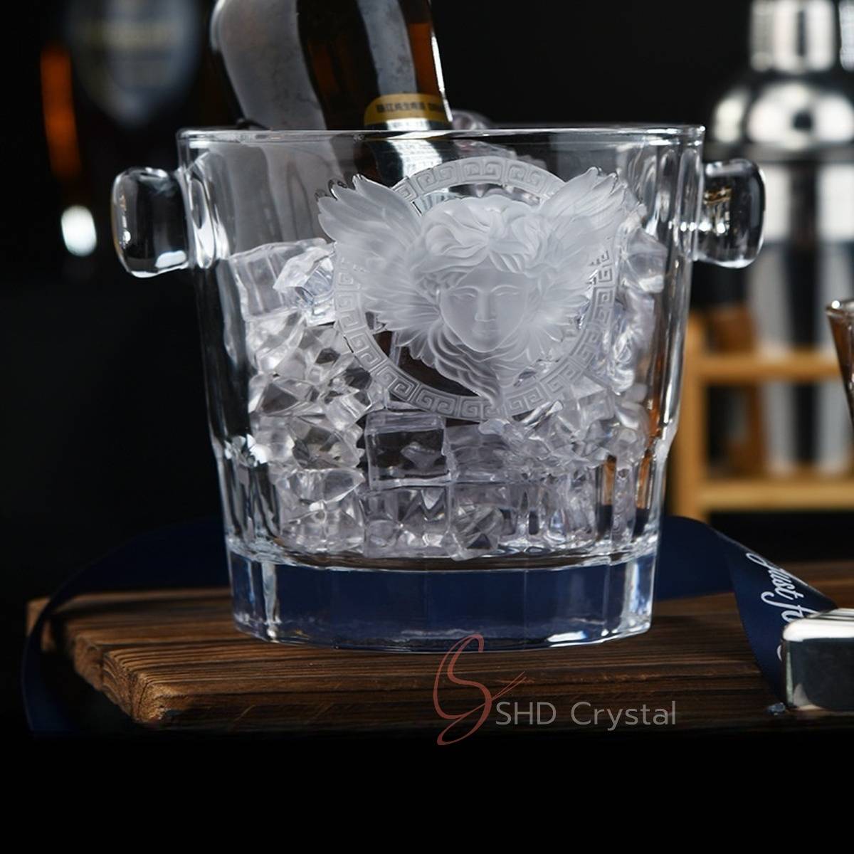 Medusa Crest Crystal Ice Bucket
