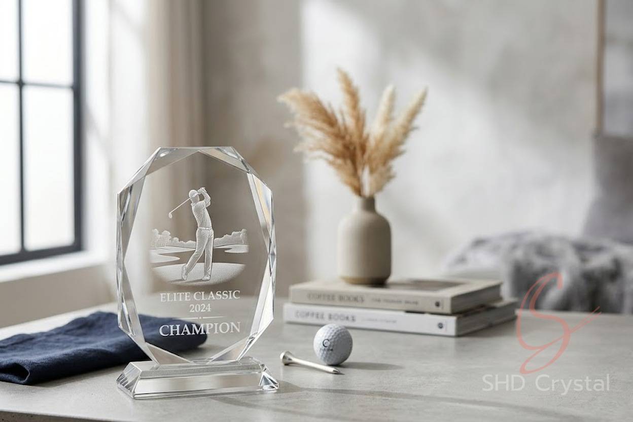 bespoke crystal glass golf