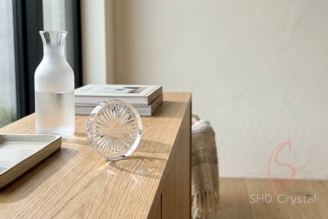 bespoke crystal glass ice puck