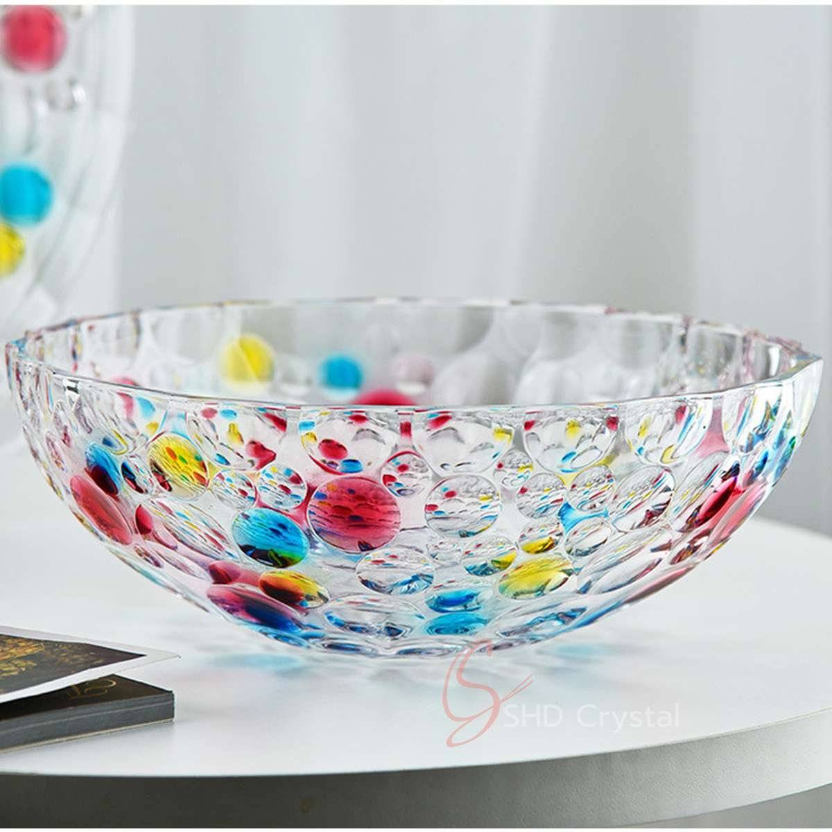Multicolor Bubble Glass Fruit Bowl