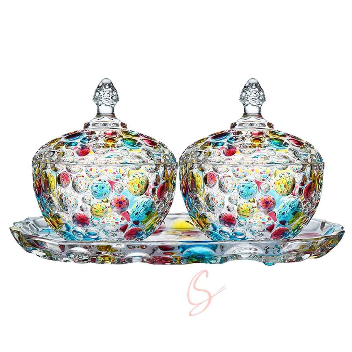 Multicolor Bubble Glass Candy Jar (Small)