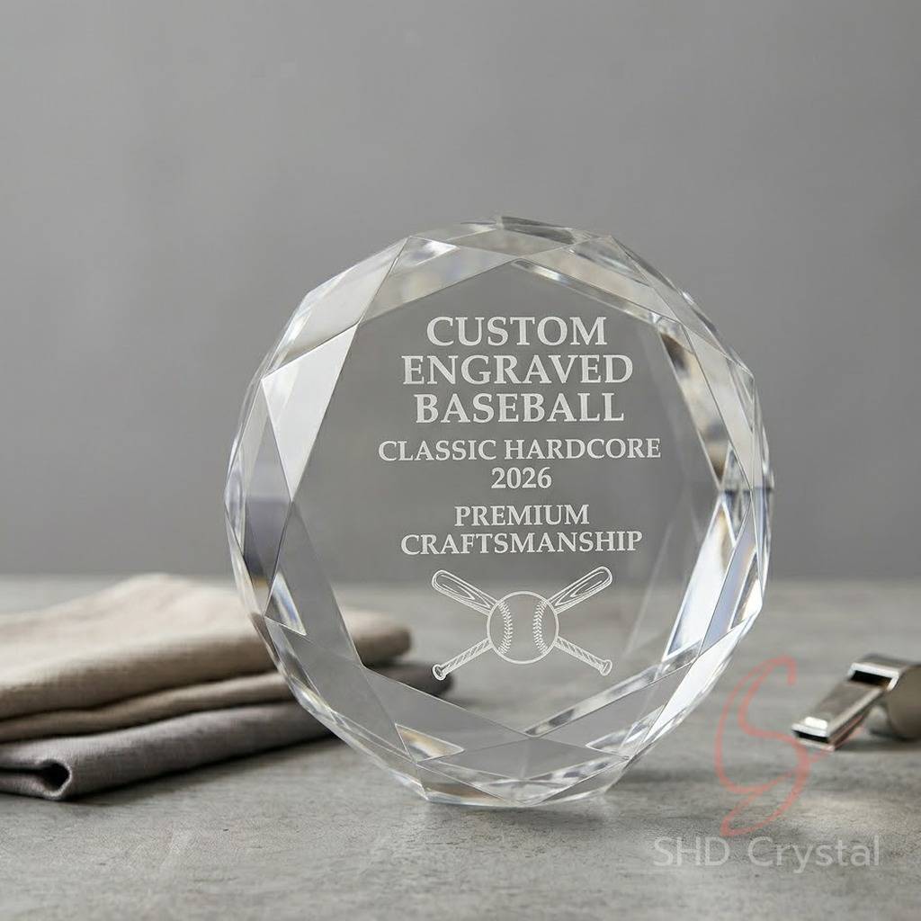 crystal glass baseball OEM