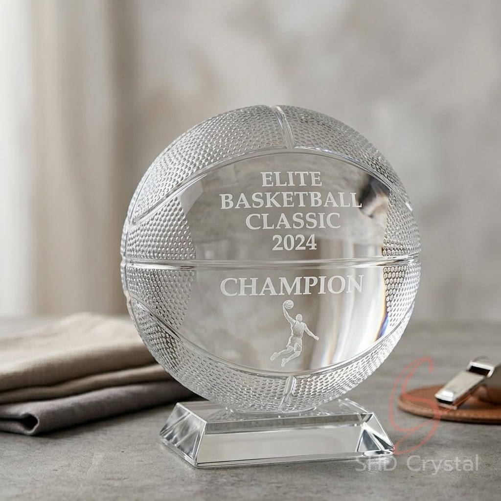 crystal glass basketball OEM