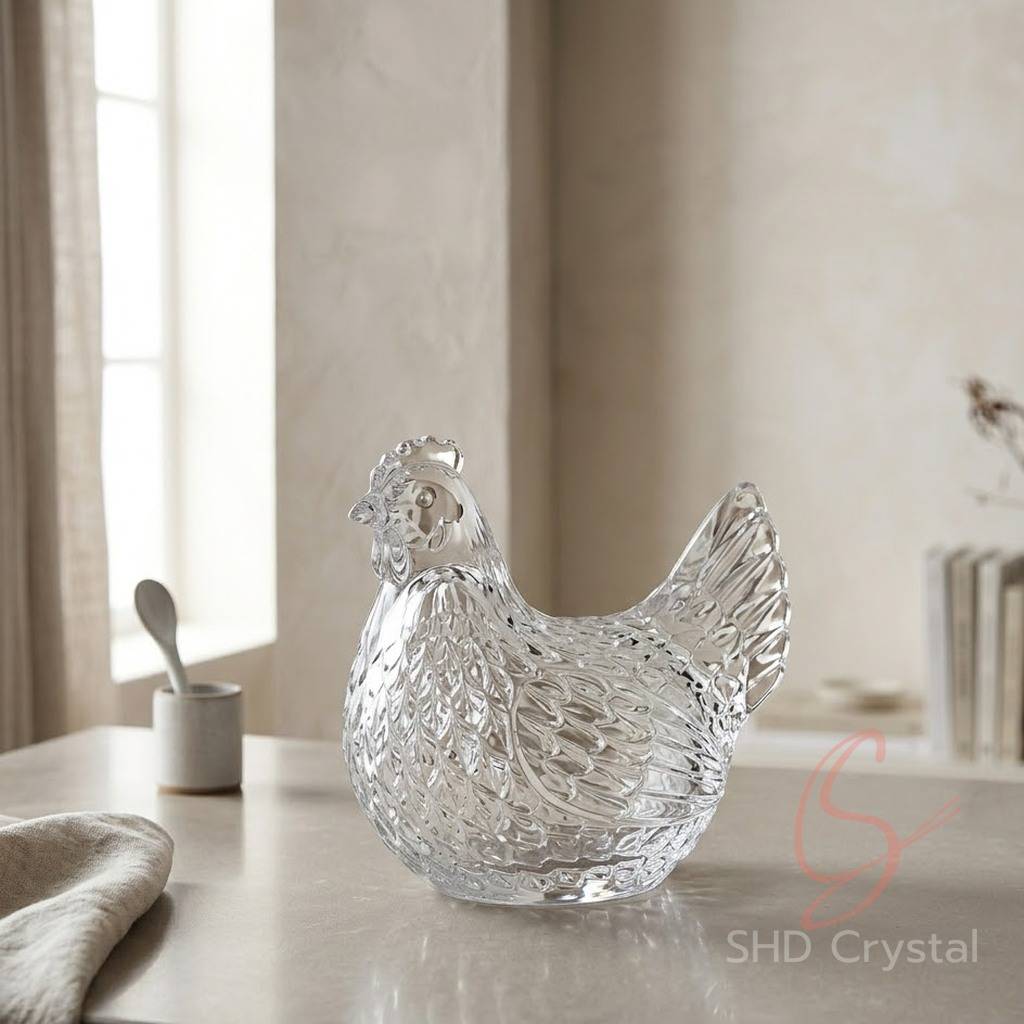 crystal glass chicken OEM
