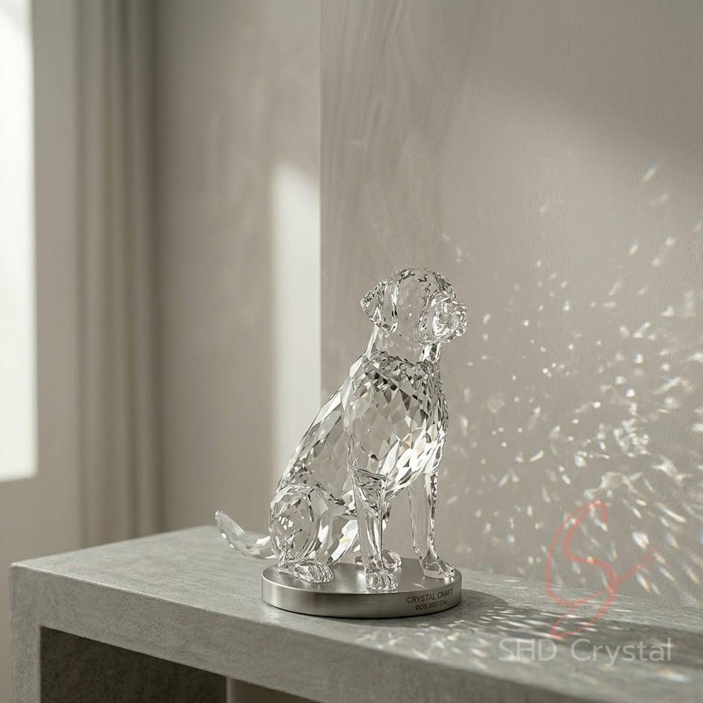 crystal glass dog OEM