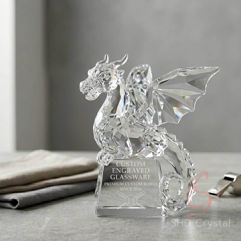 crystal glass dragon OEM